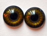 Глаза хрустальные клеевые пластиковые, 6 мм, рыжие, арт. ГХ02