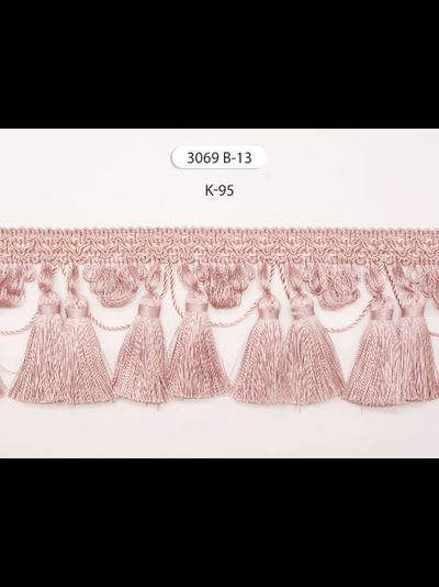 Арт. 3069  B-13 . Декоративная тесьма с кистями и шнуром