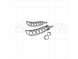 Штамп для скрапбукинга стручки зеленого горошка