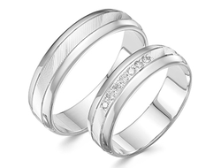 Парные обручальные кольца 7-0123/б и 7-0120/б