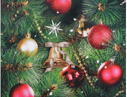 Бумага упаковочная глянцевая "Праздник у ёлки", 50 х 70 см, 1 лист