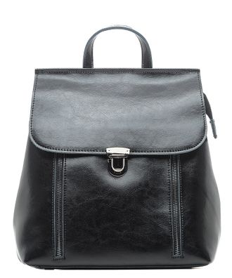 Кожаный женский рюкзак-трансформер Trim чёрный