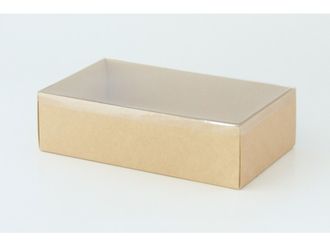 Коробка подарочная ВЫСОКАЯ 5П-В с Прозрачной крышкой (25*15* выс 7 см), Крафт