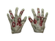 перчатки из латекса, руки зомби, резиновые руки, с кровью, кости, ужасны руки, страшны руки, когти