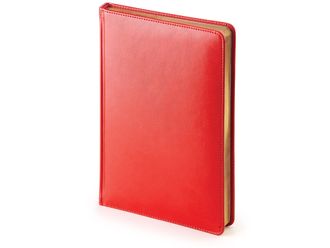 Ежедневник красный, недатированный, формат А5, золотистый обрез, цена с гравировкой!
