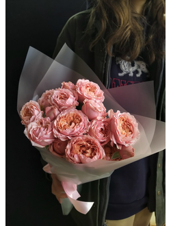 Розы Джульетт, розовые пионовидные розы, нежный букет, цветы недорого, цветы любимой