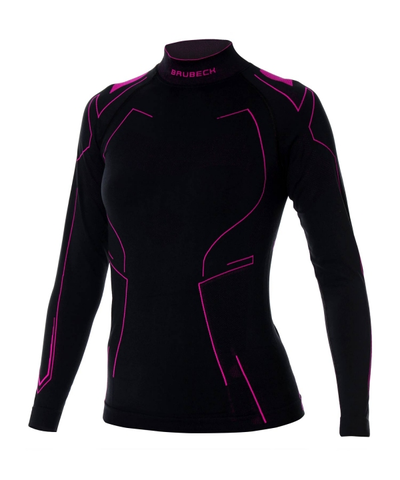 Мотофутболка женская Brubeck Cooler Bikers  LS14350 черный-амарант