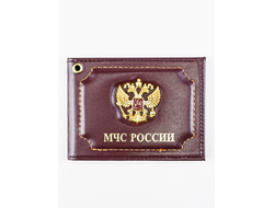 Обложка под удостоверение «МЧС России» с металлическим знаком