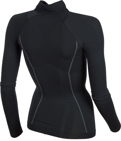 Футболка женская Salomon  EXO MOTION LS ZIP TEE W BLACK/DARK CLOUD