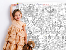 Плакат раскраска для детей по мотивам восточных сказок - Тайны Востока
