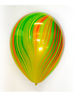 Воздушный шар с гелием "Супер агат зелено-желтый" 28см