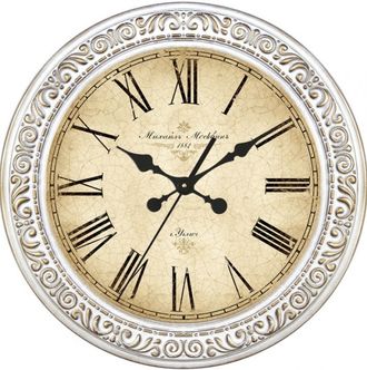 Настенные часы "Ронда" белые с римскими цифрами D310мм