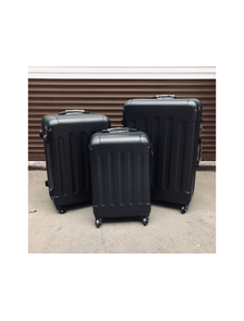 Комплект из 3х чемоданов ABS с накладками S,M,L черный