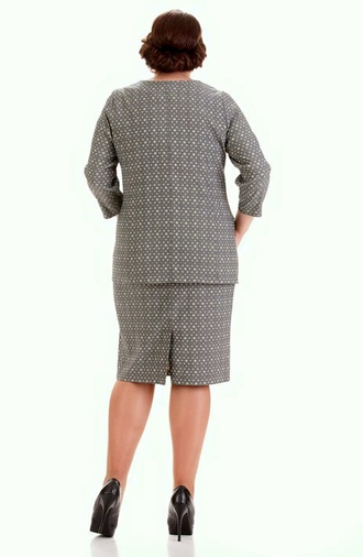 Деловой костюм с принтом "Louis Vuitton". Артикул "ДЖОАН" - стальной. Размер 66.
