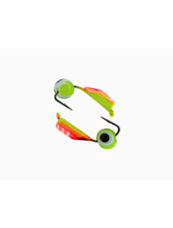 Мормышка вольфр. МАСТИВ 2,5 художественный (красн.), окунёвый глаз, 0,5гр. (зелёный) арт.093