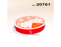 Резинка эластичная (катушка) арт.20761: силиконовая КРАСНАЯ - ф 0,6мм