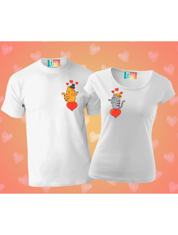 Парные футболки "Влюбленные котики"