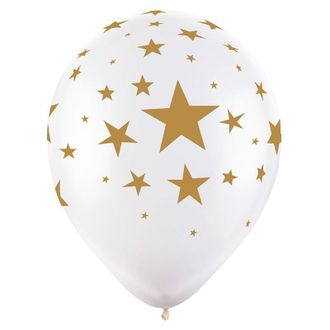 Воздушные шары с гелием "Золотые звезды" 30 см