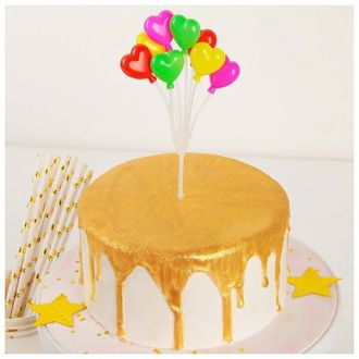 Топпер пластиковый для кондитерских изделий &quot;Сердечки&quot; 17х8х4,5 см, цвет МИКС