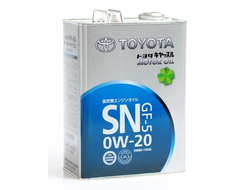 Моторное масло TOYOTA Motor Oil SN 0W-20 синтетическое 4 л.