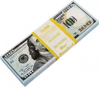 Пачка шуточных долларов (100 купюр х 100$)