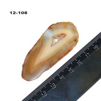 Агат натуральный (срез) горчичный №12-108: 65*29*4мм