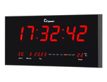 Настенные сетевые часы с календарём С-2515Т-Красные 40*20см