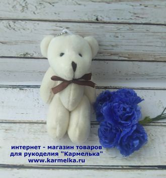 Мягкая игрушка №13-54 - медведь, высота 11см, цвет бежевый, 65р/шт