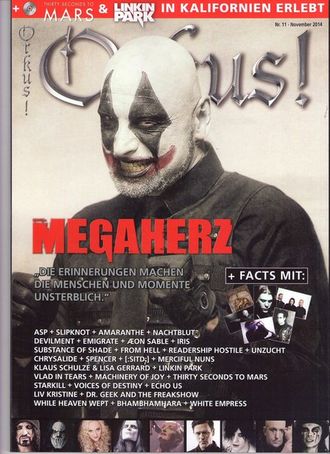 ORKUS Magazine November 2014 Slipknot, Megaherz, Rammstein Cover ИНОСТРАННЫЕ МУЗЫКАЛЬНЫЕ ЖУРНАЛЫ