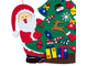 Новогодняя елочка из фетра с Санта Клаусом игрушками и украшениями на липучках