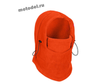Балаклава шапка трансформер, теплая - флис (зимняя маска), оранжевая