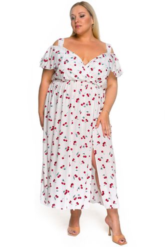 Воздушное летнее платье-сарафан &quot;ПРОХЛАДА&quot; арт. 2224708 (цвет белый) Размеры 48-76
