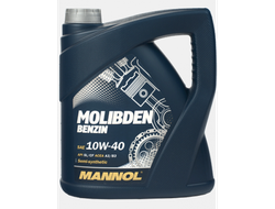 Моторное масло MANNOL Molibden Benzin SAE 10W40, 4л, полусинтетическое