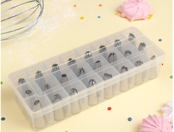 Набор кондитерских насадок в кейсе 24 шт d=1,7 см, №17 (2663556)