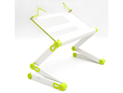 Столик-трансформер для ноутбука раскладной белый с полкой