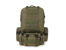 Тактический рюкзак с боковыми подсумками и поясной сумкой 50 л "олива"