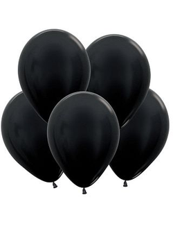 Воздушный шар с гелием "Черный металл" 30 см