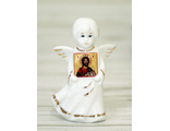 Фигурка Ангел с иконой Иисус Христос , фарфор 10 см