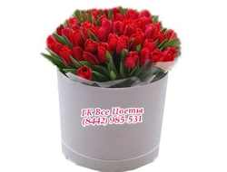 Цветы в коробке 45 Тюльпанов