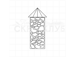 Штамп для скрапбукинга столбик с каменной кладкой и крышей