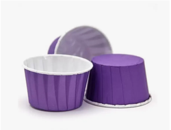 Форма бумажная МАФФИН Фиолетовый с закрученным краем d 50*h 40 мм, 10 шт