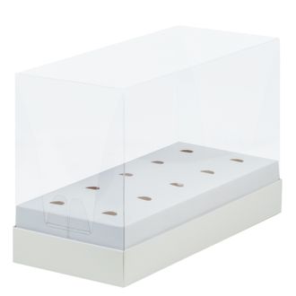 Коробка под кейк-попсы с пластиковой крышкой 240*110*160 мм (белая)