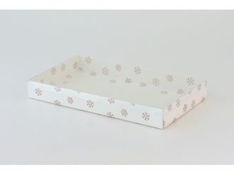 Коробка на 5 печений с прозрачной крышкой (25*15*3 см), Снежинки