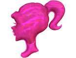 Шар (28&#039;&#039;/71 см) Фигура, Профиль девушки, Розовый, Голография, 1 шт.