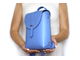 Голубой кожаный рюкзак Idan