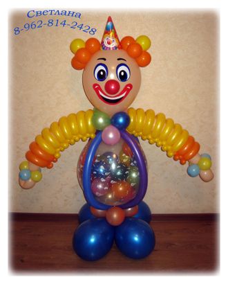 №7 клоун с шариками в животе и плетеными руками