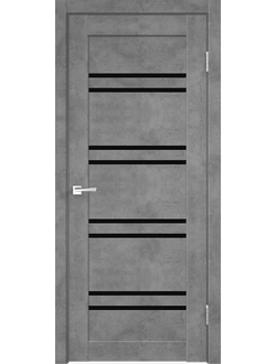 Комплект двери "104" Темный лофт Чёрное стекло