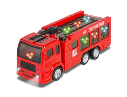 Пожарная машина с Электрическиими Мигающими Огнями, Звуком Сирены, Красная