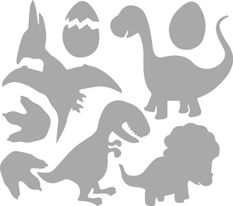 Динозавры Светоотражающие термонаклейки