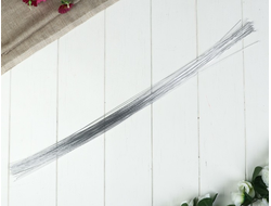 Проволока флористическая для цветов СЕРЕБРО сечение 0,7 мм (длина 60 см), 10 шт